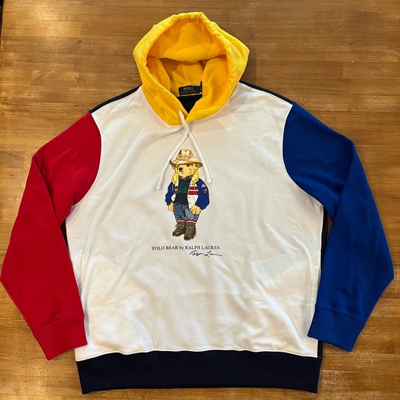 POLO RALPH LAUREN Color Block Polo Bear Hoodie